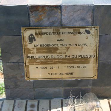 PLESSIS Phillippus Rudolph, du 1926-2003