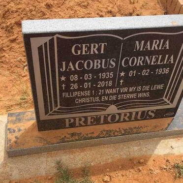 PRETORIUS Gert Jacobus 1935-2018 &amp; Maria Cornelia 1936-
