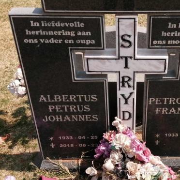 STRYDOM Albertus Petrus Johannes 1933-2015 &amp; Petronella Francina 1933-