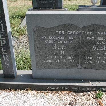 SCHEPERS J.H. 1917-1991 &amp; S.D. 1921-1997