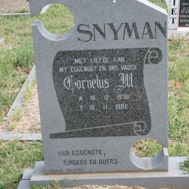 SNYMAN Cornelus M. 1938-1982