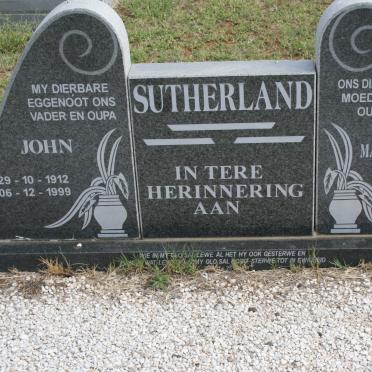 SUTHERLAND Johan 1912-1999 &amp; Martha Magdelena E. 1916-
