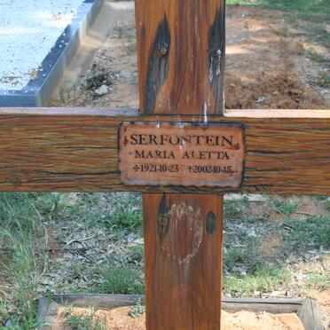 SERFONTEIN Maria Aletta 1921-2002