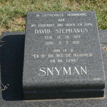 SNYMAN David Stephanus 1917-1991