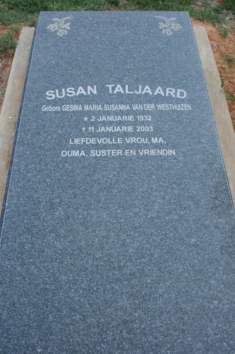 TALJAARD Gesina Maria Susanna nee VAN DER WESTHUIZEN 1932-2003