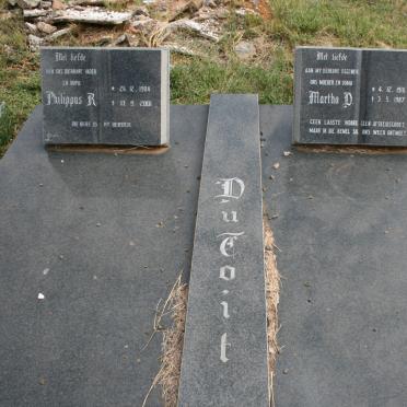 TOIT Phillippus R., du 1904-2001 &amp; Martha D. 1916-1987