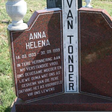 TONDER Anna Helena, van 1933-1999