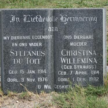 TOIT Stefanus, du 1914-1976 &amp; Christina Willemina STRAUSS 1914-1982