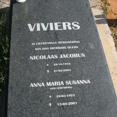 VIVIERS Nicolaas Jacobus 1919-2003 &amp; Anna Maria Susanna LIEBENBERG 1923-2001