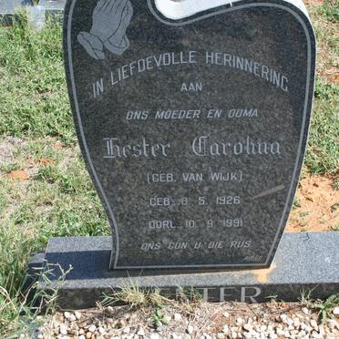 VENTER Hester Carolina nee VAN WIJK 1926-1991