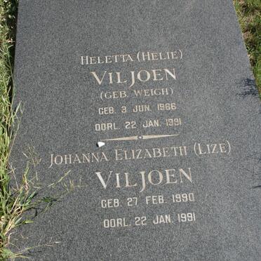 VILJOEN Heletta nee WEIGH 1966-1991 :: VILJOEN Johanna Elizabeth 1990-1991