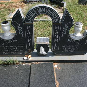 VUUREN Petrus J., Janse van 1945-1989 &amp; Susara E. JANSEN 1948-