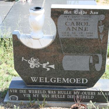 WELGEMOED Carol Anne 1954-1997