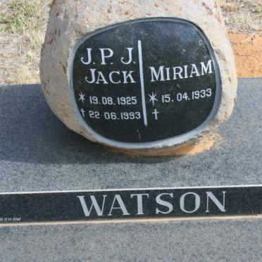WATSON J.P.J. 1925-1993 &amp; Miriam 1933-