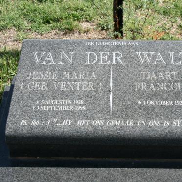 WALT Tjaart Francois, van der 1929- &amp; Jessie Maria VENTER 1928-1999