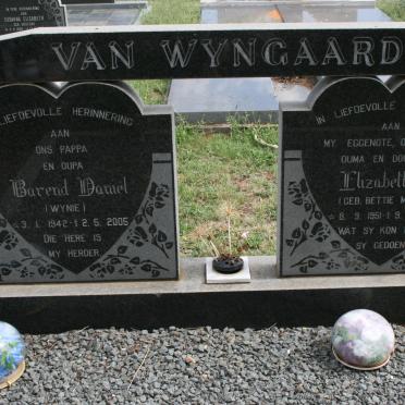 WYNGAARD Barend Daniel, van 1942-2005 &amp; Elizabeth K. MARX 1951-1996