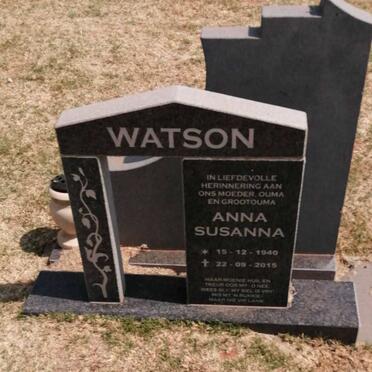 WATSON Anna Susanna 1940-2015