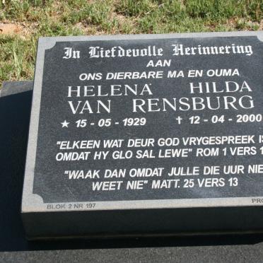 RENSBURG Helena Hilda, van 1929-2000