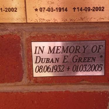 GREEN Duban E. 1932-2005