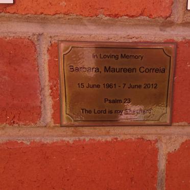 CORREIA Barbara Maureen 1961-2012