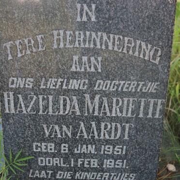 AARDT Hazelda Mariette, van 1951-1951