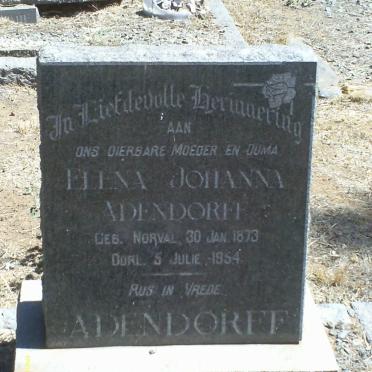 ADENDORFF Elena Johanna nee NORVAL 1873-1954