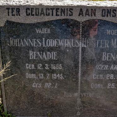 BENADIE Johannes Lodewikus 1885-1945 &amp; Hester Magaretha KRUGER 1890-1975