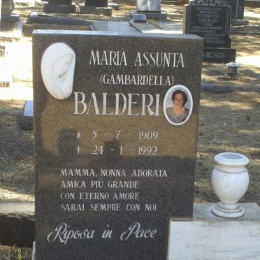 BALDERI Maria Assunta nee GAMBARDELLA 1909-1992