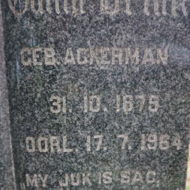 BRINK Pieter Izak Willem 1870-1948 &amp; Ouma ACKERMAN 1875-1964 :: BRINK Liezie -1959