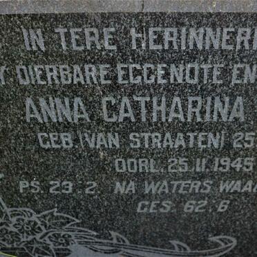 BOTHA Anna Catharina nee VAN STRAATEN 1888-1945