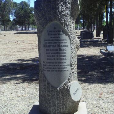 BERG Martha Maria, van den nee VAN NIEKERK 1908-1948