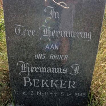 BEKKER Hermanus J. 1920-1945