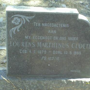 CLOETE Lourens Marthinus 1879-1955