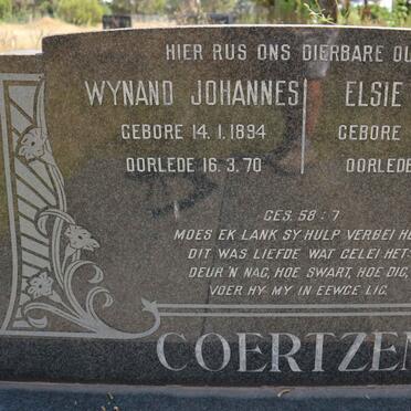 COERTZEN Wynand Johannes 1894-1970 &amp; Elsie Sophia 1898-1973