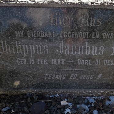 FOURIE Philippus Jacobus 1888-1948