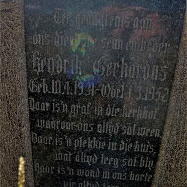 FOURIE Hendrik Gerhardus 1931-1952