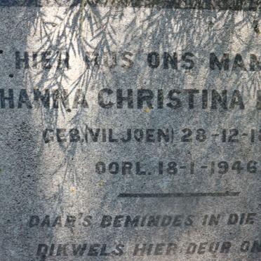 FOURIE Johanna Christina nee VILJOEN 1885-1946