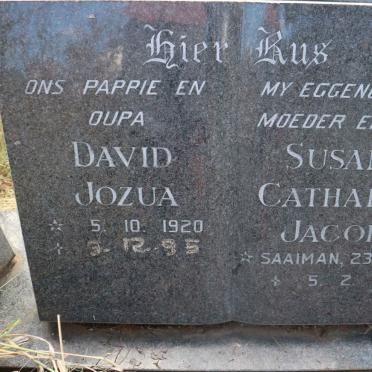 FOURIE David Jozua 1920-1995 &amp; Susanna Catharina Jacoba SAAIMAN 1921-1991 