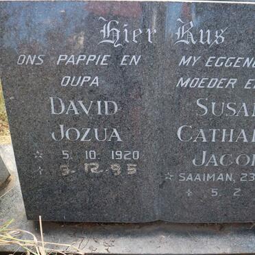 FOURIE David Jozua 1920-1995 &amp; Susanna Catharina Jacoba SAAIMAN 1921-1991 