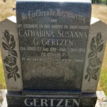 GERTZEN Catharina Susanna G. nee ROOS 1890-1946