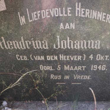 KOTZE Hendrina Johanna nee VAN DEN HEEVER 1887-1946