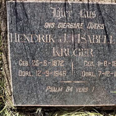 KRUGER Hendrik J. 1872-1946 &amp; Isabella C. 1882-1950