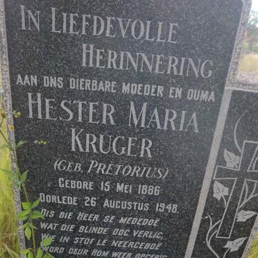 KRUGER Hester Maria nee PRETORIUS 1886-1948