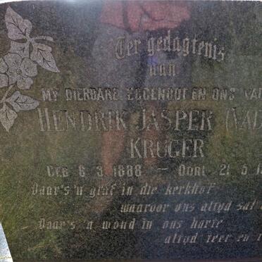 KRUGER Hendrik Jasper 1888-1953