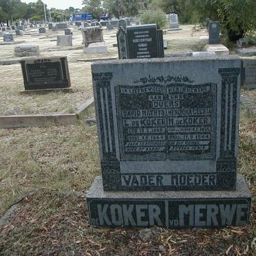KOKER David Mathys L., de 1868-1944 &amp; Hendrina Cecilia M. V.D. MERWE 1865-1944
