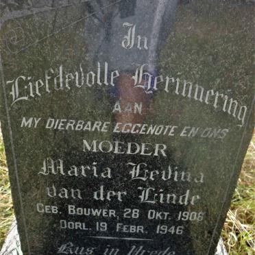 LINDE Maria Levina, van der nee BOUWER 1906-1946