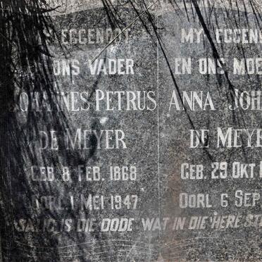 MEYER Johannes Petrus, de 1868-1947 &amp; Anna Johanna 1892-1967