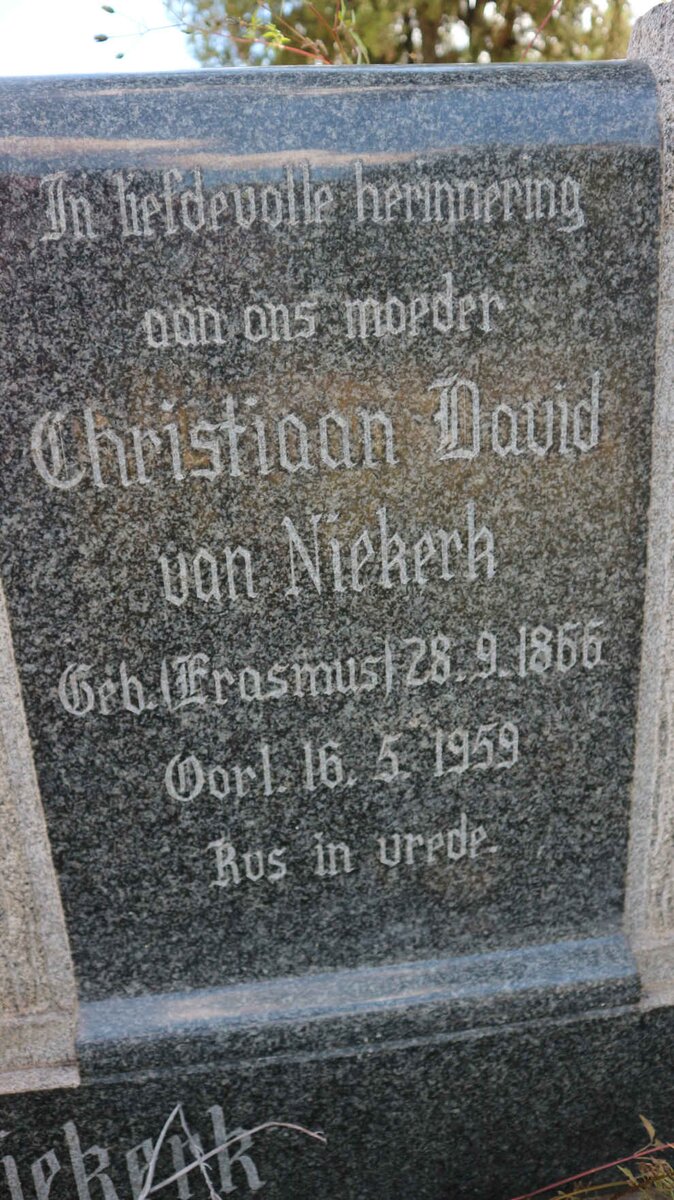 NIEKERK Petrus Cornelius, van 1864-1952 &amp; Christiaan David ERASMUS 1866-1959