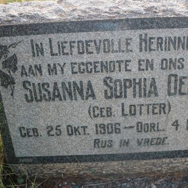 OELOFSE Susanna Sophia nee LOTTER 1906-1946