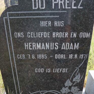 PREEZ Hermanus Adam, du 1885-1971